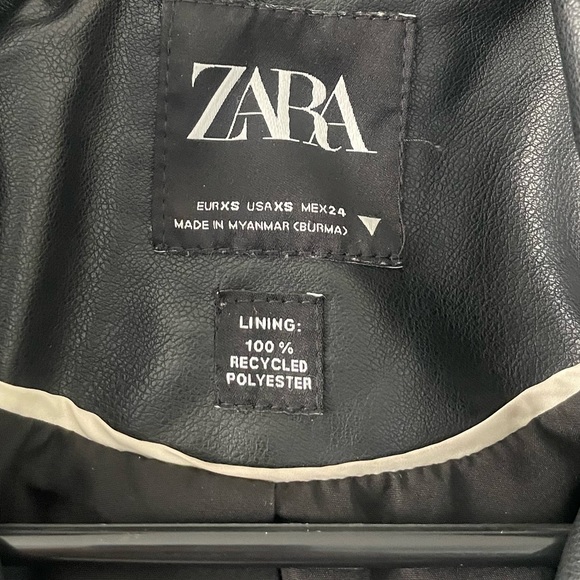ZARA FAUX LEATHER BIKER JACKET - Picture 4 of 4